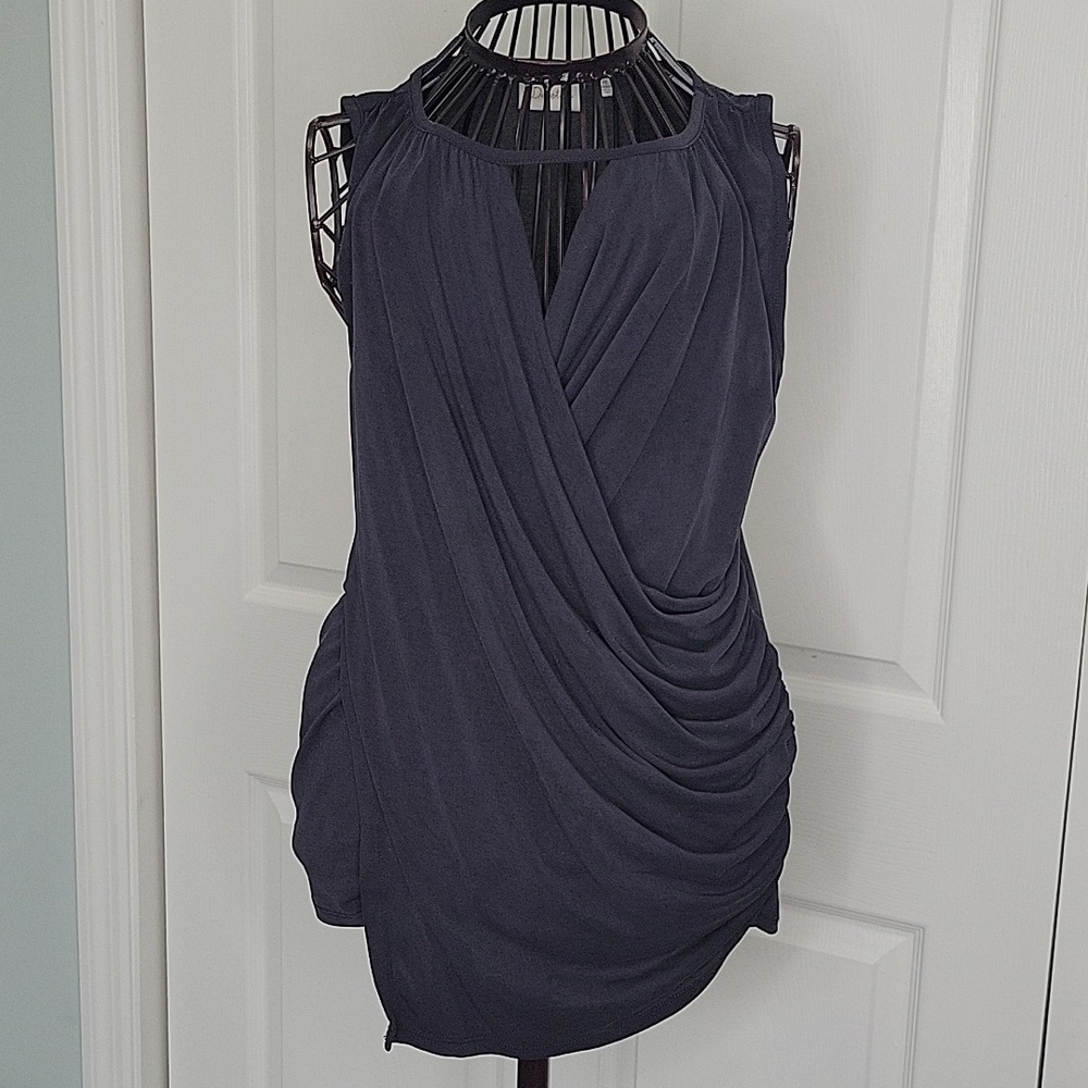 Anthropologie Deletta Elegant Black Draped Sleeveless Top Size XS
